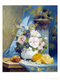Still Life of Roses with an Orange Giclee Print by Eugene Henri Cauchois
