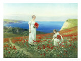 Gathering Poppies reproduction procédé giclée par Henry John Yeend King
