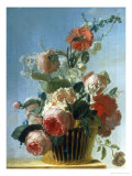 Still Life of Roses in a Basket reproduction procédé giclée par Jean Jacques Bachelier
