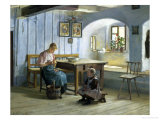 Making Apple Pie reproduction procédé giclée par Gustav August Hessl