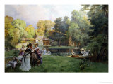 Summer Party at the Trianon Giclee Print by Emile-Charles Dameron