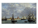 The Port of Camaret, c.1872 Giclee-trykk av Eugène Boudin The Port of Camaret, c.1872 Giclee-trykk av Eugène Boudin