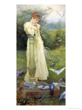 Nourrir les colombes reproduction procédé giclée par Edward Killingworth Johnson