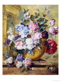 Still Life of Roses, Delphiniums and Tulips reproduction procédé giclée par Jacobus Linthorst