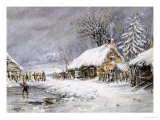 Cottage in Winter Giclee Print by Edward William Cooke