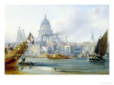 St. Paul's Cathedral and the City of London Giclée-Druck von George Chambers