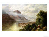 View in the Italian Lakes Giclee Print by Hermann Corrodi