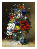 Summer Flowers in a Glass Vase Giclée-Druck von Eugene Henri Cauchois