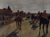 Racehorses at the Grandstand, c.1866 reproduction procédé giclée par Edgar Degas