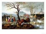 Noah's Ark: The Animals Leave the Ark Giclee-trykk av Jacob Bouttats Noah's Ark: The Animals Leave the Ark Giclee-trykk av Jacob Bouttats
