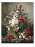 Rich Still Life of Lilac and Roses Giclee Print by Amalie Kaercher