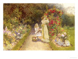 In the Rose Garden Giclee Print by Thomas J. Lloyd