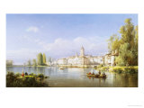 Continental River Scene, c.1872 Reproduction procédé giclée par Charles Kuwasseg