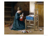 Lucy's First Dress reproduction procédé giclée par Edouard Alexandre Sain