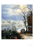 Skating Scene Giclee Print by Adriaen Pietersz van de Venne