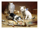 Playful Kittens Giclee Print by Carl Reichert