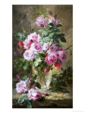 Still Life of Pink Roses in a Glass Vase reproduction procédé giclée par Frans Mortelmans