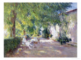 The Artist's Wife in Their Garden Giclee Print by Paul Leon Frequenez