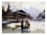 Frozen Winter Landscape reproduction procédé giclée par Johannes Bartholomaus Duntze