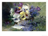 Pansies and Forget-Me-Not Reproduction procédé giclée par Albert Tibulle de Furcy Lavault