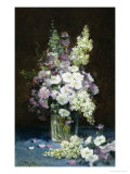 Lilac and Summer Flowers in a Glass Vase Giclee Print by Louis-Remy Matifas
