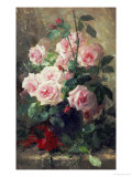 Still Life Of Pink Roses Giclée-tryk af Frans Mortelmans