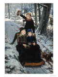 Jolly Sleigh Ride, c.1884 Giclee Print by Frans De Wilde