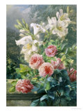 Still Life of Lilies and Roses Giclee Print by Mary Margetts