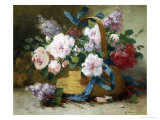 The Basket of Flowers Giclee Print by Eugene Henri Cauchois