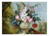 Still Life of Exotic Flowers in an Urn Giclee Print