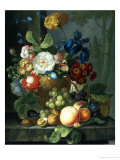 Still Life of Flowers in a Terracotta Vase Giclee Print by Elizabeth Van Hoogenhuyzen