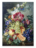 Fruechte und Blumen Lámina giclée por Gerrit Jan Van Leeuwen