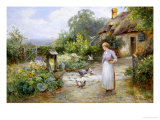 Feeding the Doves Giclee Print by Ernest Walbourn