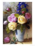 Roses and Delphinium in a Vase reproduction procédé giclée par Charles Slater
