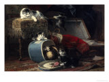 Mischief with a New Hat Reproduction procédé giclée par Henriette Ronner-Knip