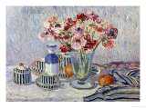 Nature morte avec anémones reproduction procédé giclée par Paul Mathieu