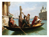 Musical Interlude on the Gondola Giclee Print by Antonio Paoletti