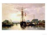 Boats at Anchor Reproduction procédé giclée par Jules Achille Noel