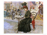 At the Cafe Giclee Print by Oscar Wilson