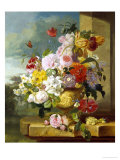 Rich Still Life of Flowers in a Vase Reproduction procédé giclée par John Wainwright