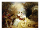 La Lecon de Chant Giclee Print by Charles Emile Wattier