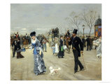 L'Esplanade des Invalides et Promenade, Paris, c.1880 Giclée-Druck von Leon Joseph Voirin