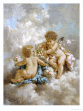 Cherubs Making Posies Giclee Print by Charles Lutyens