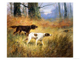 Pointers in a Landscape Reproduction procédé giclée par Eugene Petit