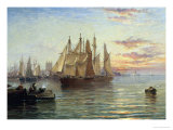 Shipping Below Hull, Evening Reproduction procédé giclée par Arthur J. Meadows
