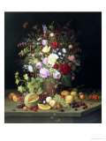 Still Life of Flowers and Fruit Reproduction procédé giclée par Christian Mollback