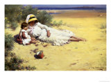 Playing with Mother Giclee Print by William Blacklock