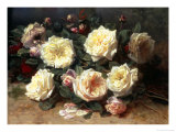 Pink and Yellow Roses Giclee-vedos tekijänä Jean Baptise Robie Pink and Yellow Roses Giclee-vedos tekijänä Jean Baptise Robie