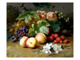 Still Life with Flowers and Fruit Giclee Print by Henri Robbe Still Life with Flowers and Fruit Giclee Print by Henri Robbe
