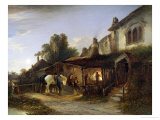 Morning at the Blacksmith's, Norfolk Giclee Print by Edward Charles Williams